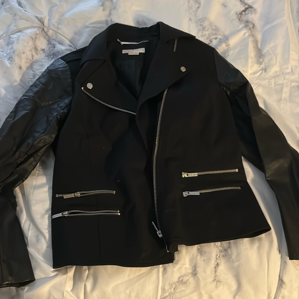 1X Leather zip up coat